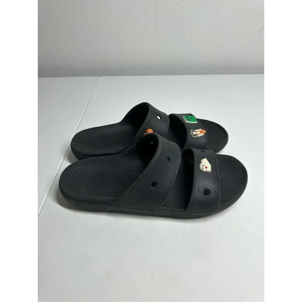 Crocs Classic Black Slide Sandals Unisex 5 Sharms Size Men's 12
